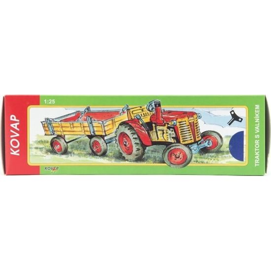 Traktor Zetor s valníkem zelený - na klíček