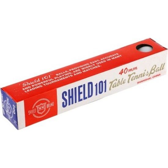 Míčky na stolní tenis SHIELD -bezešvé bílé 6ks