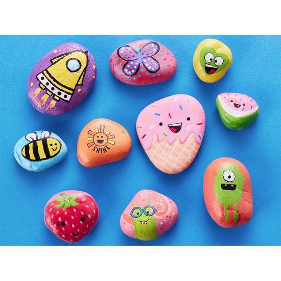 Malování a zdobení kamenů pro děti Rock Painting