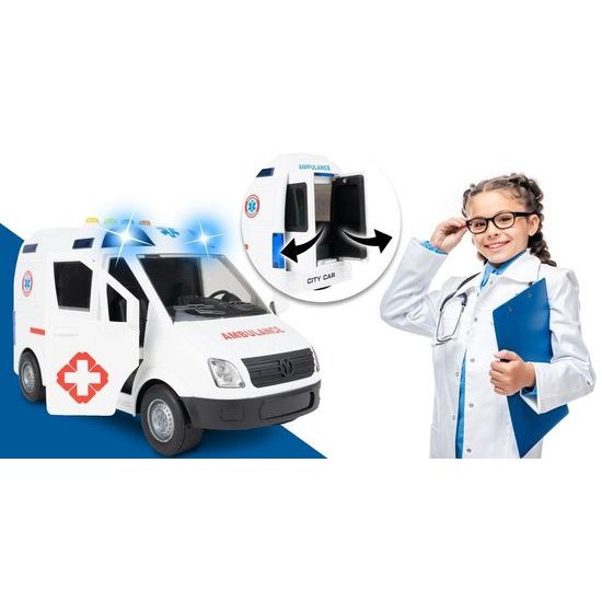 Sanitka se světly a zvuky City Ambulance 1:16