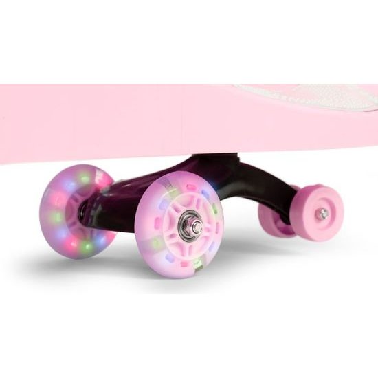 Ecotoys gravitační odrážedlo se svítícími koly Spinner - růžové