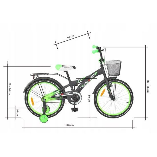 Mexller dětské kolo BMX 20" černozelená