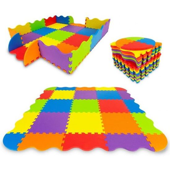 Ecotoys pěnová puzzle hrací deka Happy Color 91 x 91 cm