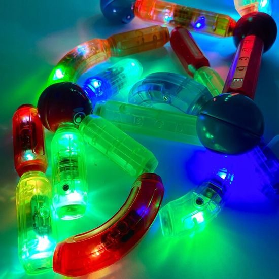Magnetická svítící stavebnice Light Sticks 128 dílků