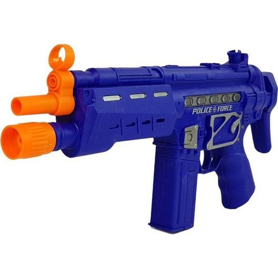 Dětská policejní pistole s odznakem 37cm modrá