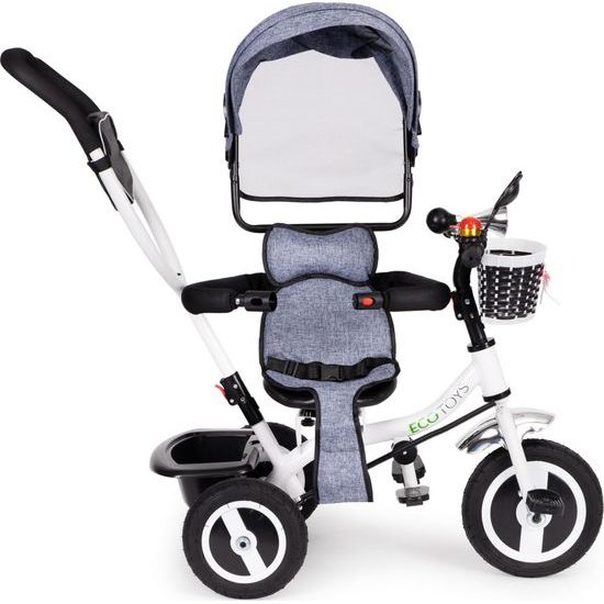 Ecotoys dětská tříkolka s otočným sedadlem šedá - gumová kola
