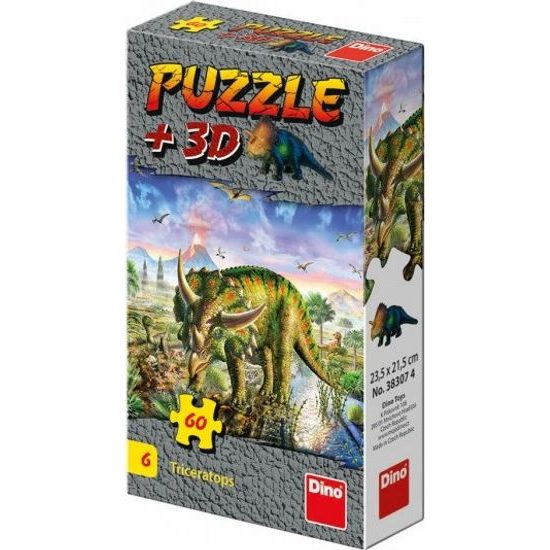 Puzzle Dinosauři 60 dílků + figurka - mix 6 druhů