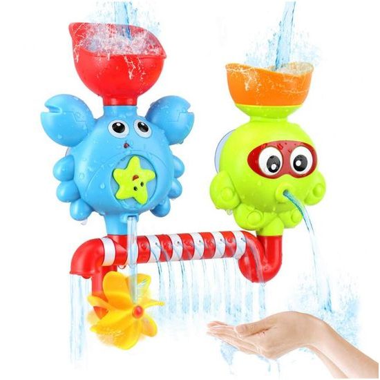 Chobotnice s krabem a kolovrátkem pro děti do vany Tubs Crab