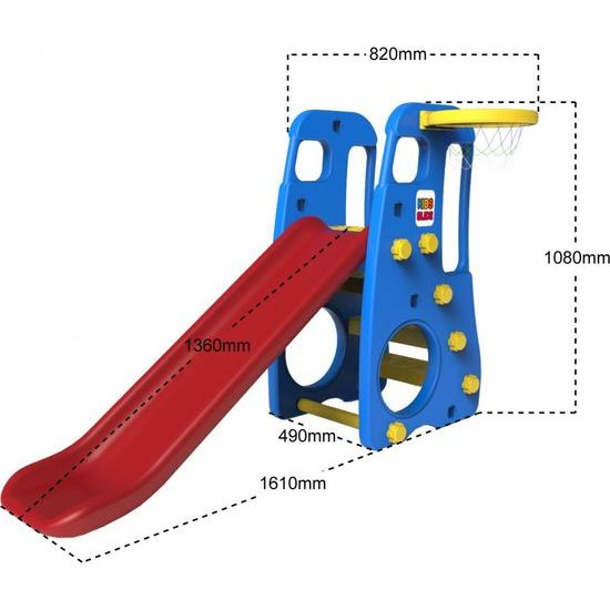 Zahradní skluzavka 3v1 s houpačkou modrá