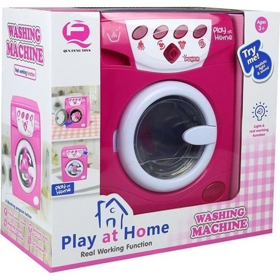 Dětská otevírací pračka na baterie Pink