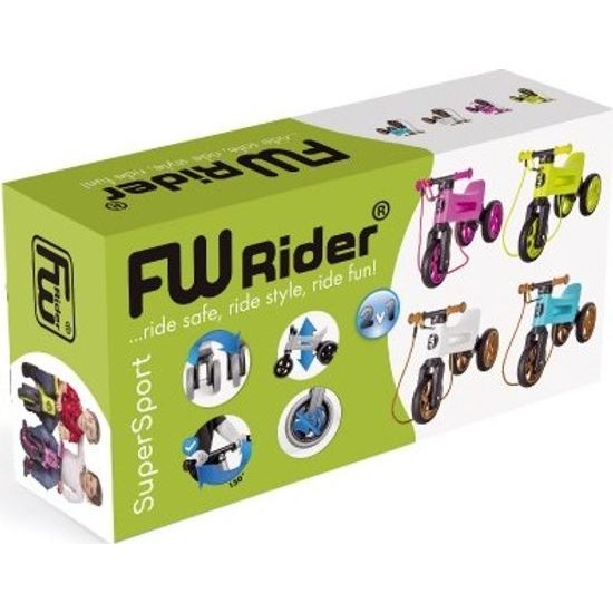 Odrážedlo FUNNY WHEELS Rider SuperSport bílé/oranž 2v1+popruh