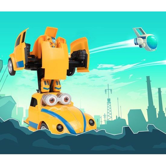 Robot transformer 2v1 Big Eyes Car v měřítku 1:24