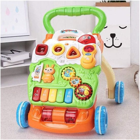 ROZBALENO Interaktivní chodítko s hracím panelem 2v1 Bunny Stroller