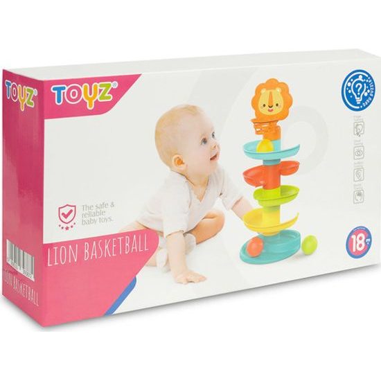 Edukační hračka - basketbalový tobogán se lvem