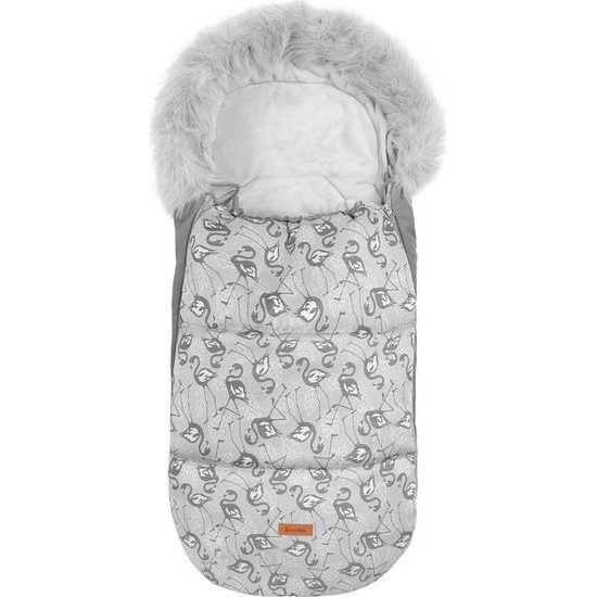 Zimní fusak do kočárku Olaf šedý plameňáci