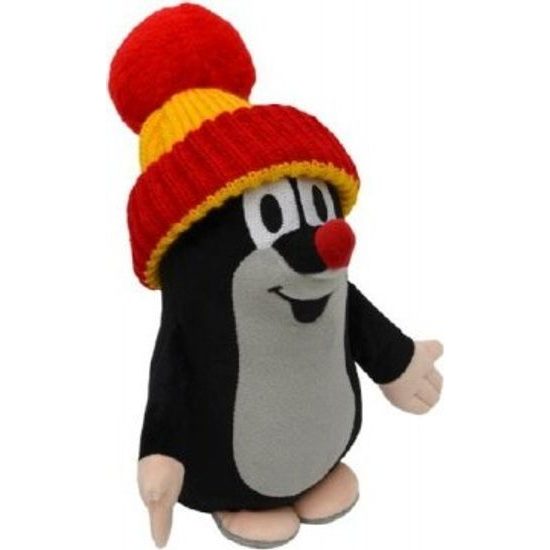 Krtek s kulichem červeno-žlutým stojící