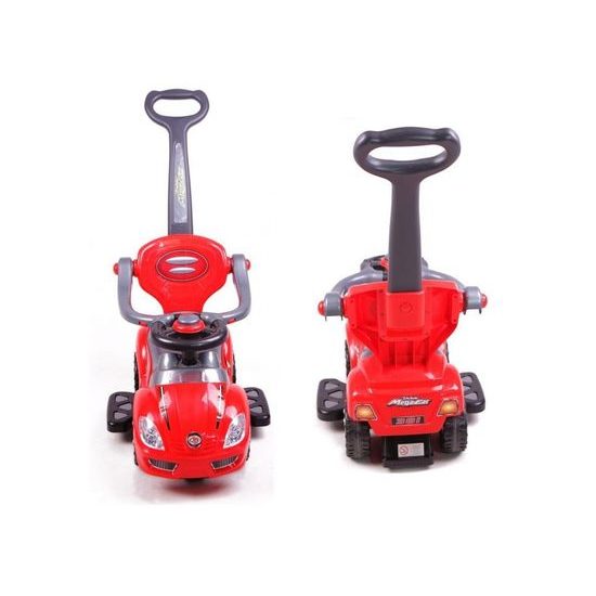 Odrážedlo Mega Car s vodící tyčí 3v1 červené