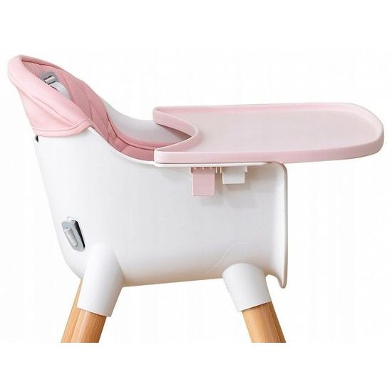 Ecotoys dřevěná jídelní židlička 2v1 růžová