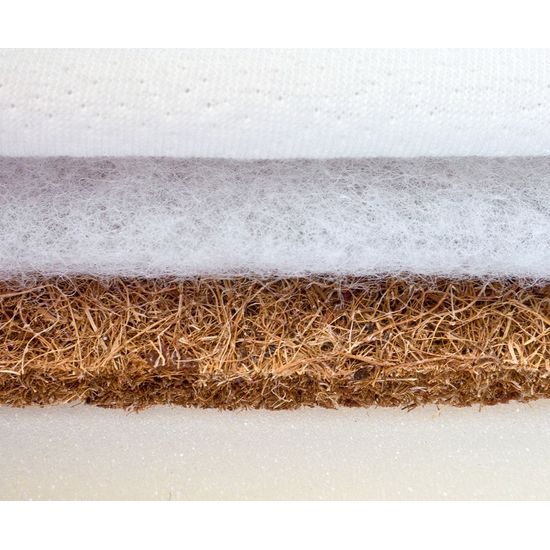 SENSILLO Matrace SENSILLO kokos-molitan-kokos Luxe 120x60cm Bílá