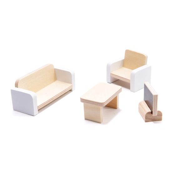 Dřevěný 2 patrový domeček pro panenky s LED osvětlením rezidence Grace