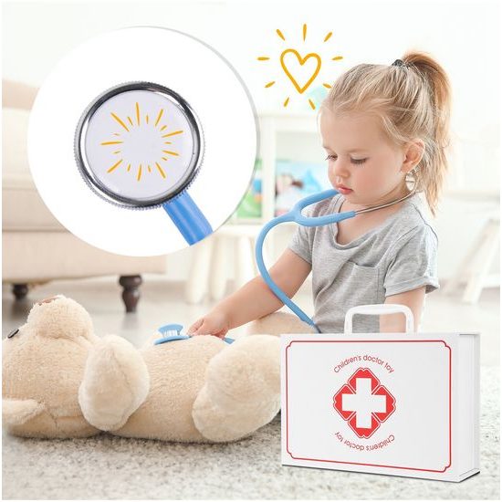 Velká dřevěná souprava Malý zubař v kufříku - 53 součástí