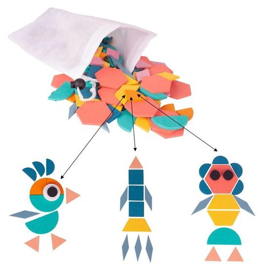 Dřevěné puzzle pro děti Tangram Shape 180 dílků