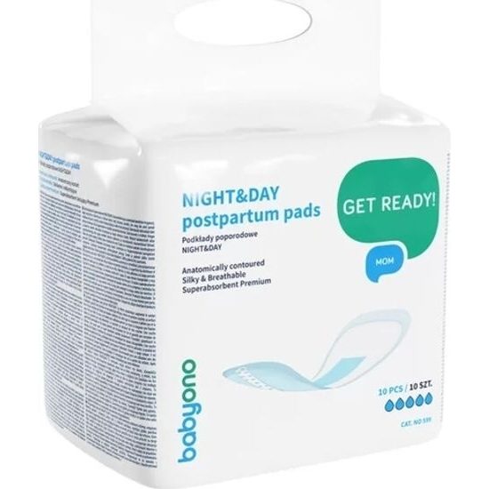 BabyOno Anatomické poporodní vložky NIGHT&DAY - 10 ks