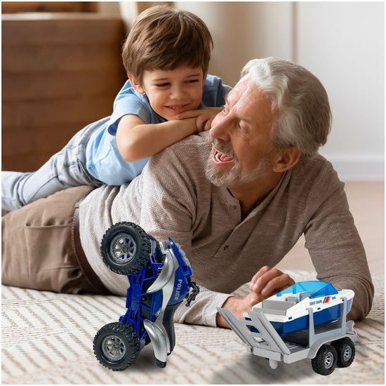 Dětská interaktivní čtyřkolka na setrvačník s lodí 4WD Offroader