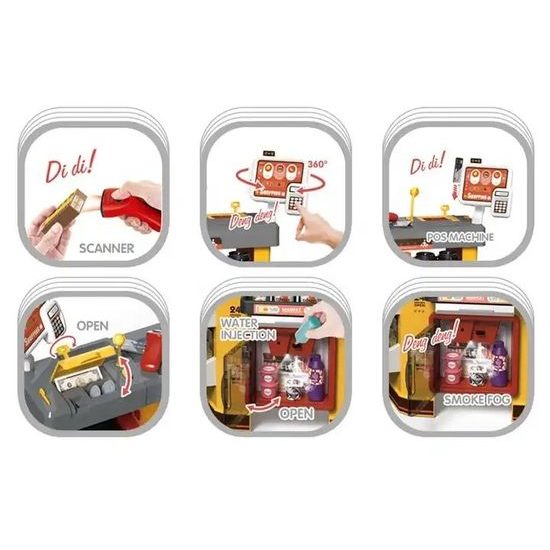 Dětský obchod Supermarket s lednicí a nákupním košíkem 54 součástí