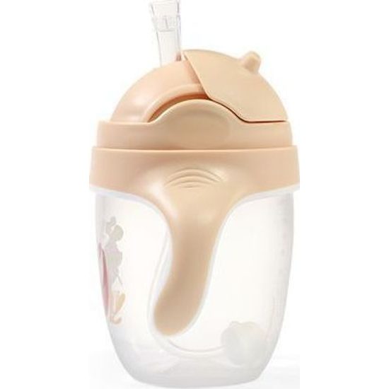 Dětský hrneček se zatíženým brčkem - béžový