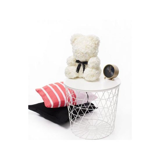 Medvídek z růží bílý Rose Bear 40 cm