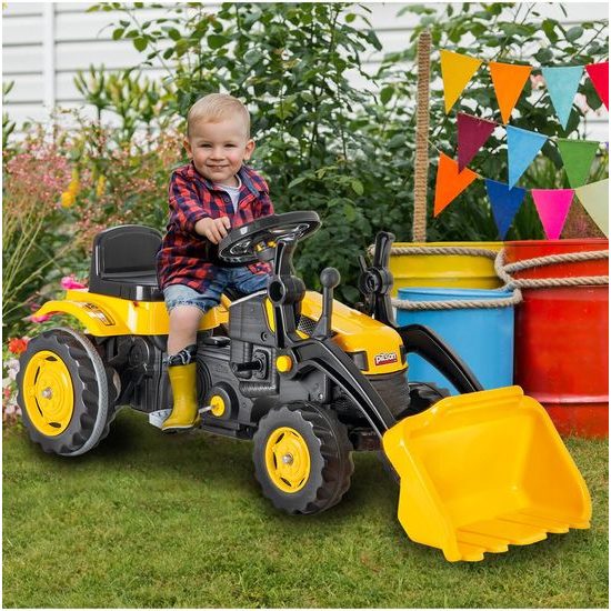 Dětský šlapací traktor s radlicí Active Pedal žlutý