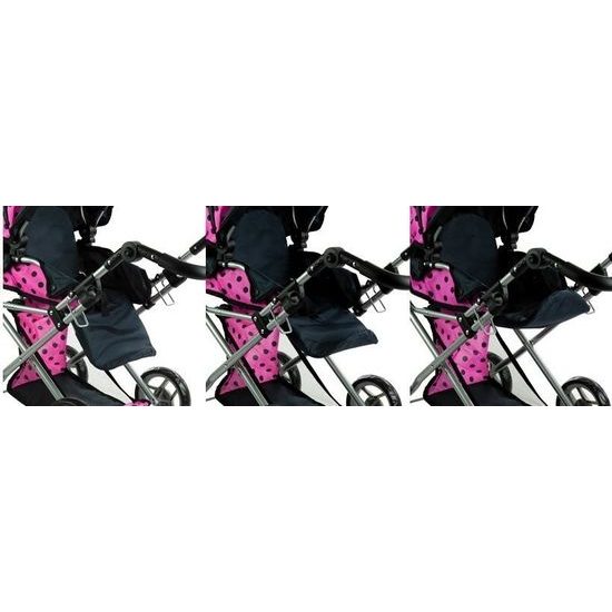 Alice kočárek pro panenky 9346 kombinovaný růžový s puntíkama