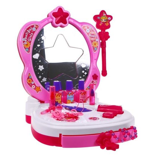 Majlo Toys přenosný toaletní stoleček se světly a zvuky Magic Mirror