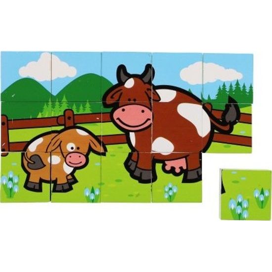 Dřevěné kostky - Moje první zvířátka 15ks