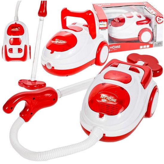 Dětský vysavač na baterie se světlem My Home červený