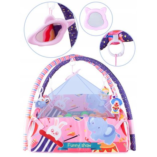 Hrací deka 3v1 se 30 míčky Game Carpet růžová