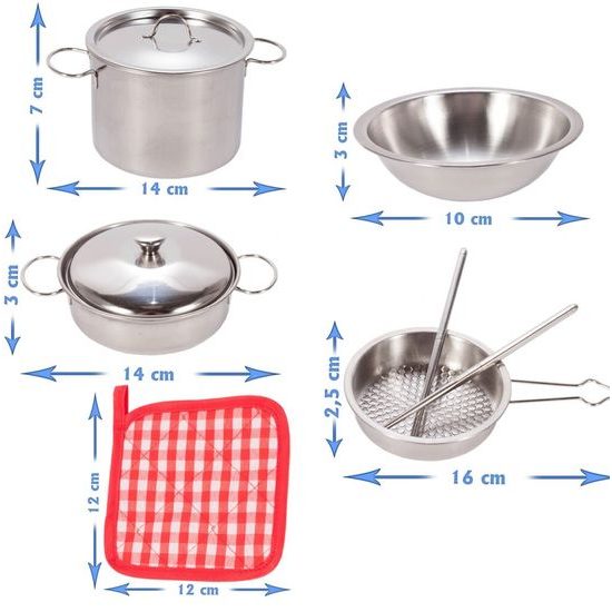 Sada dětského kovového nádobí 12 součástí Mini Kitchen Set