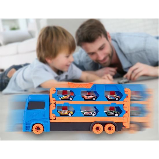 Nákladní auto se 6 autíčky a odpalovačem Orbital Car