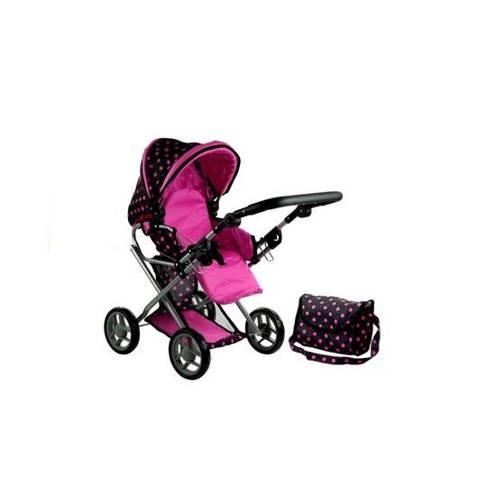 Alice kočárek pro panenky 9346 kombinovaný černý