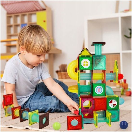 Magnetická stavebnice se skluzavkou Magnet Blocks 148 dílů