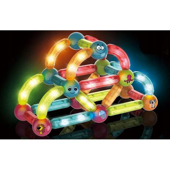 Doris magnetická svítící stavebnice Light Sticks 52 dílků