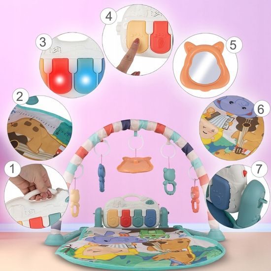 Hrací deka s piankem Medvídek zelená