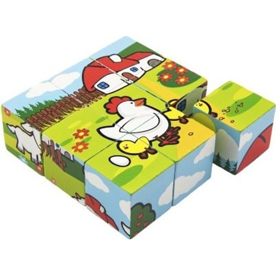 Dřevěné Kostky - Moje první zvířátka 9ks