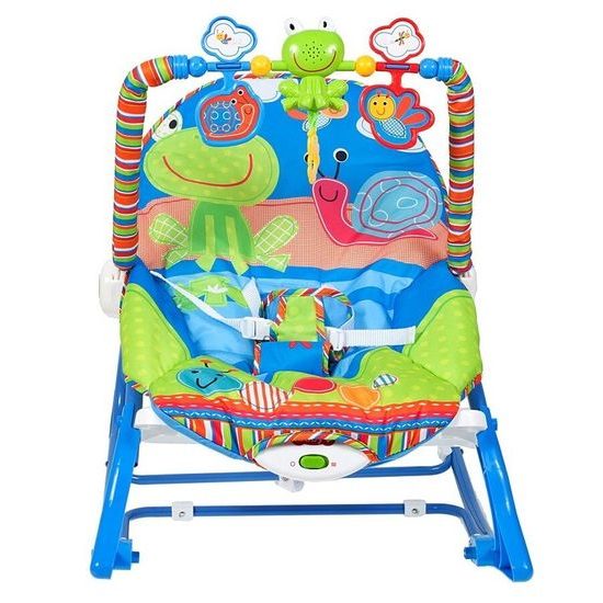 Kojenecké lehátko 3v1 s vibracemi Žabka - modré