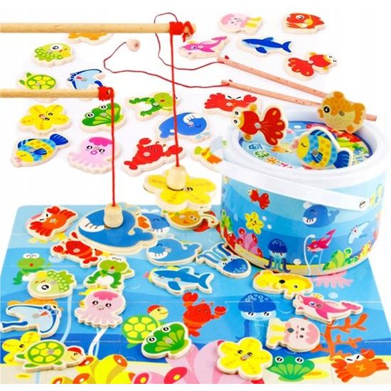 Doris dřevěné rybičky na lovení na magnet 20 kusů