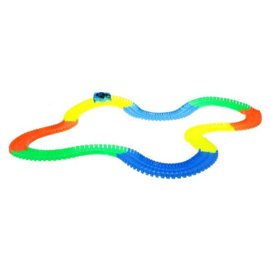 Majlo Toys svítící autodráha s autíčkem na baterie 220 dílků Magic Tracks