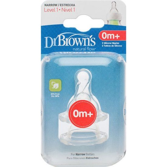 Dr.Brown´s dudlík na láhev Options úzke 0m silikonový 2ks