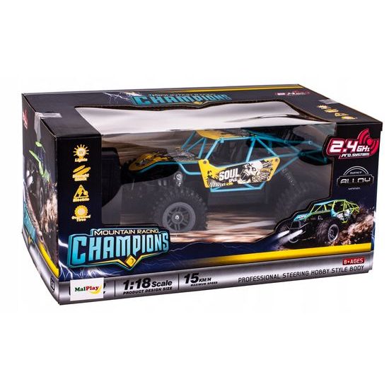 Terénní auto na dálkové ovládání Mountain Champion 1:18 modro-žluté