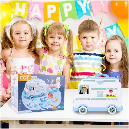 Rozkládací sanitka pro panenku s příslušenstvím Ambulance Car